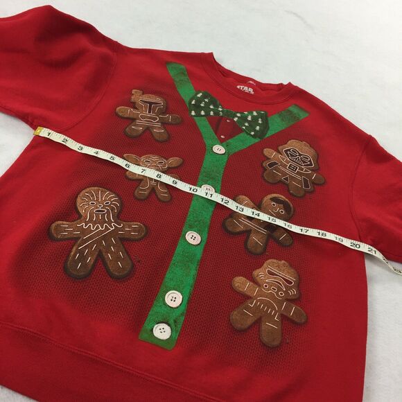 Star Wars Theme Christmas Sweatshirt Size Medium Womens Red Ginger Bread M - Picture 4 of 7